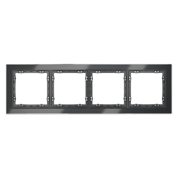 Рамка стеклянная Voltum S70 на 4 поста, (графит, стекло)
