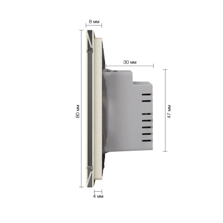 Трехклавишный сенсорный выключатель EU стандарт, 1 пост, цвет жемчужный Livolo