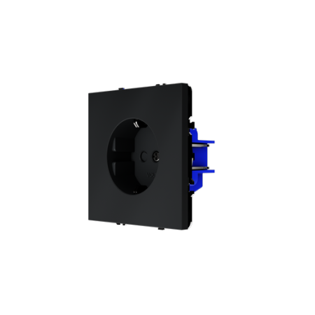 Розетка встраиваемая Voltum S70 с заземлением и защитными шторками, 16А, (графит)