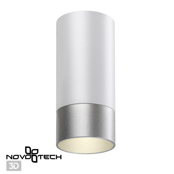 Св-к накл.IP20 GU10 9W 220V SLIM белый/серебро NOVOTECH