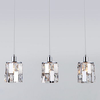 Подвесной светильник с хрусталем 3*E14 60Вт хром IP20 Scoppio (50101/3 хром) Eurosvet