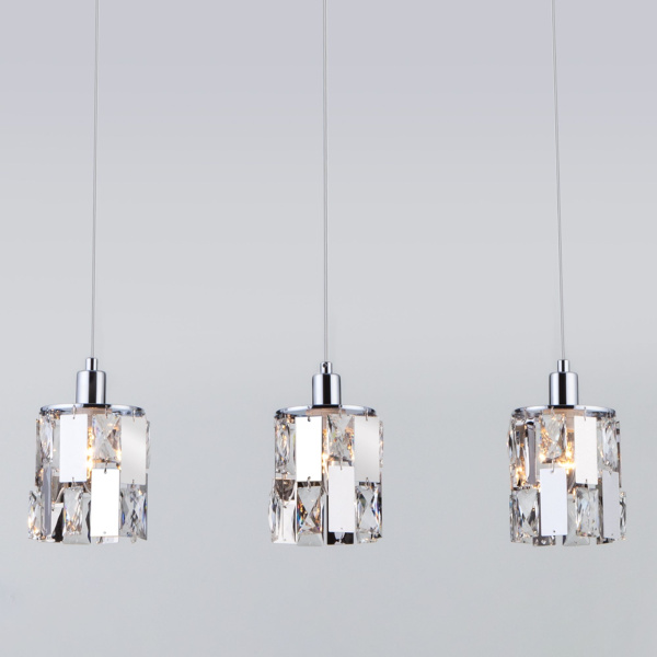 Подвесной светильник с хрусталем 3*E14 60Вт хром IP20 Scoppio (50101/3 хром) Eurosvet
