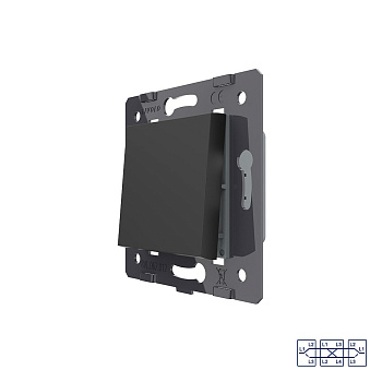 Клавиша перекрестного механического выключателя, цвет черный (механизм) Livolo