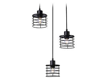 Подвесной светильник в стиле лофт TR8081/3 BK черный E27*3 max 40W D372*1170 Ambrella Light