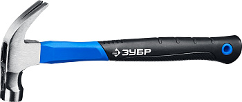 Столярный молоток-гвоздодёр с фиберглассовой рукояткой, кованный, с магнитом, 450 г, Профессионал ЗУБР