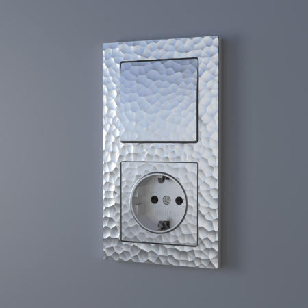 Hammer Механизм розетки без лицевой панели СУ 1 мест. с зазем. и шторками 16А серебряный IP20 Werkel