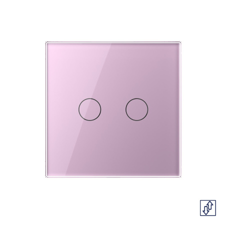 Сенсорный выключатель для жалюзи 2 клавиши 1 модуль Розовый Livolo