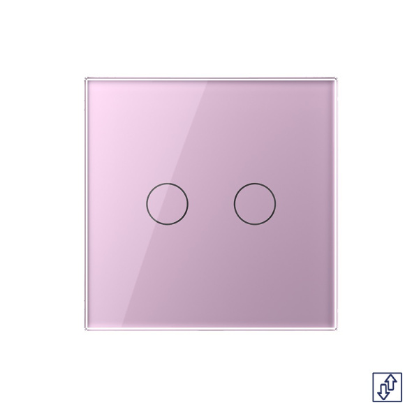 Сенсорный выключатель для жалюзи 2 клавиши 1 модуль Розовый Livolo