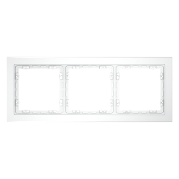 Рамка стеклянная Voltum S70 на 3 поста, (белый, матовый, стекло)