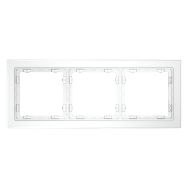 Рамка стеклянная Voltum S70 на 3 поста, (белый, матовый, стекло)