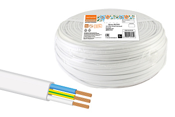 Провод ПУГСП 3х4 (30м), белый Народный