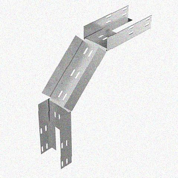 Лоток замковый перфорированный КСЗ 100х65-90 УХЛ1 для поворота трассы вниз на 90, горячее цинкование, S1,5