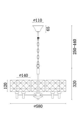 Люстра 5*E14 40Вт Хром IP20 Albertina FR5044PL-05CH Freya
