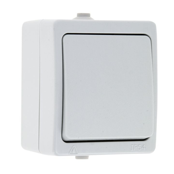 Венеция Выключатель ОУ 1-кл. 10А белая IP54 EKF