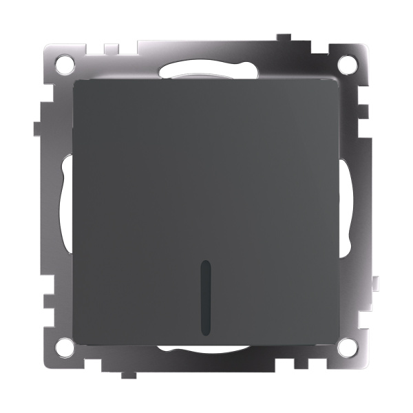 Выключатель 1-клавишный c индикатором (механизм), 250В, 10А, серия Катрин, графит, GLS10-7101-06 STEKKER