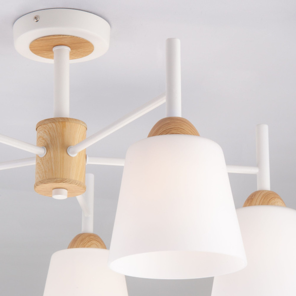 Потолочная люстра с плафонами 5*E27 60Вт белый IP20 Fresco (70085/5 белый) Eurosvet