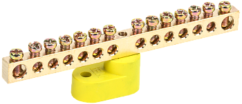 Шина PE "земля" на одном угловом изоляторе ШНИ-6х9-14-У1-Ж IEK