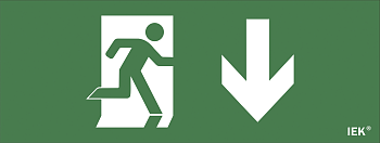 Самоклеящаяся этикетка 240х90мм "Фигура/стрелка вниз" для ДПА IP20/54 IEK