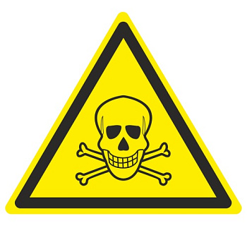 Знак W 03 "Опасно, Ядовитые вещества" 200х200х200 мм, пленка самоклеящаяся ГОСТ Р 12,4,026-2001 EKF