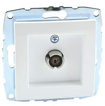 Despina/Larissa Механизм розетки без лицевой панели СУ TV проходн. (с экраном) . Белый IP20 Mono