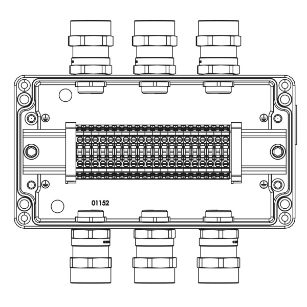 Взрывозащ. клемм. коробка из алюминия TBE-A-14-(20xCBC.4)-3x6018ANSBKGM2SB(A)(C)1Ex e IIC Т5 Gb / Ex tb IIIC T95°C Db IP66 DKC