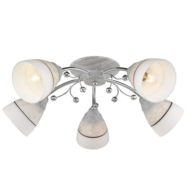 Люстра потолочная Серый, Хром/Серый, Белый E27 5*60Вт 115-107-05 VELANTE