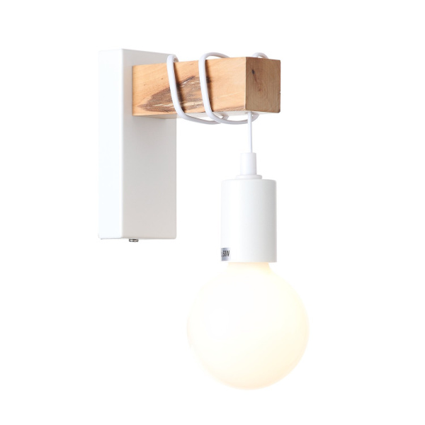 Светильник настенный Белый, Светлое дерево E27 1*60Вт SL1142.501.01 EVOLUCE