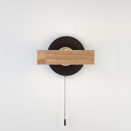 Бра в стиле лофт 1*E27 40Вт светлое дерево, черный IP20 Klark (70056/1 черный) Eurosvet