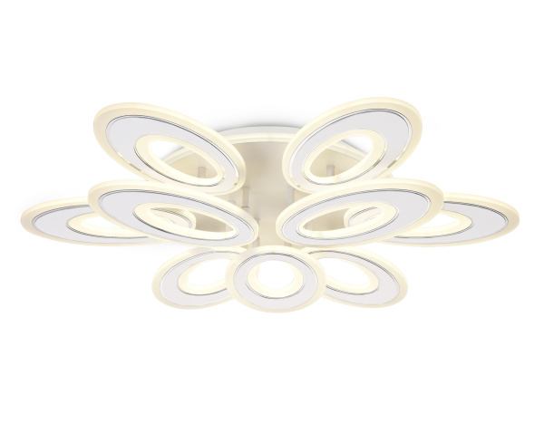 Светильник светодиодный потолочный с пультом FA8933/6+3 WH/CH белый/хром 255W 3000K-6400K 740*660*120 (ПДУ РАДИО 2.4G) Ambrella Light