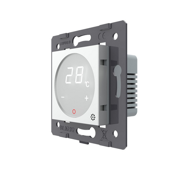 Терморегулятор пола 16А, сенсорное управление, датчик воздуха, Серый (механизм) Livolo
