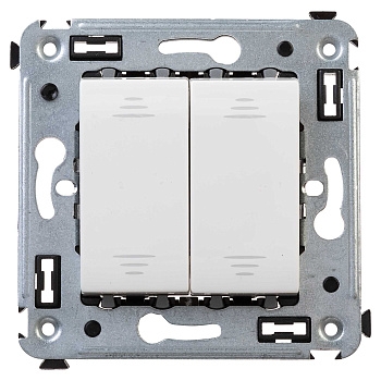 Выключатель двухклавишный в стену, "Avanti", "Белое облако" DKC