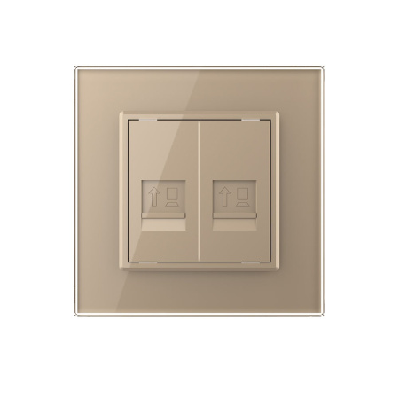 Розетка КОМП RJ-45 двойная Золотая Livolo