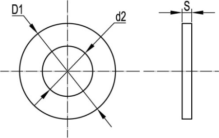 Шайба с узкими полями М8, горячеоцинк. DKC