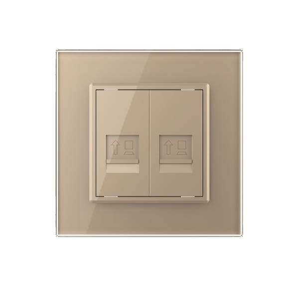 Розетка КОМП RJ-45 двойная Золотая Livolo