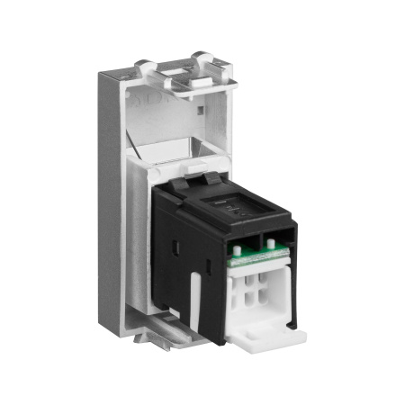 Компьютерная розетка RJ-45 модульная, кат.6А, "Avanti", "Закаленная сталь", 1 модуль DKC