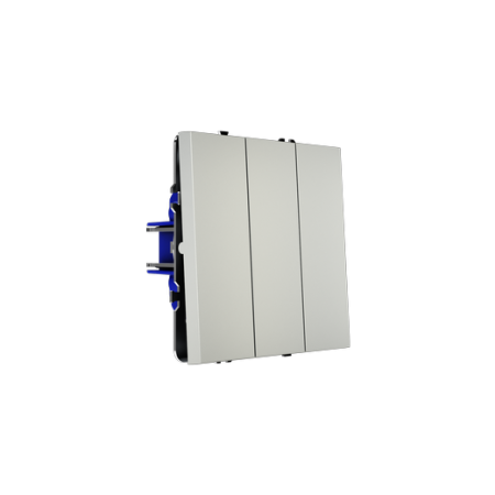 Выключатель встраиваемый Voltum S70 трехклавишный 10А, (сталь)