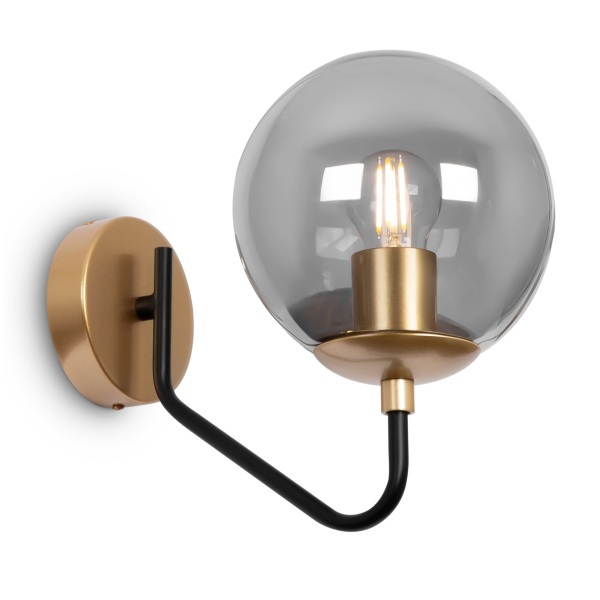 Настенный светильник (бра) 1*E27 40Вт Черный с Золотом IP20 Moricio FR5140WL-01GB Freya Настенный светильник (бра) 1*E27 40Вт Черный с Золотом IP20 Moricio FR5140WL-01GB Freya