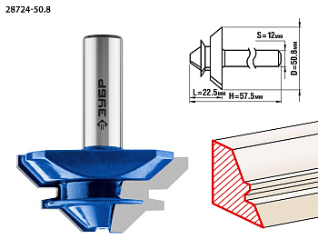 50,8x22мм, фреза кромочная для углового сращивания ЗУБР