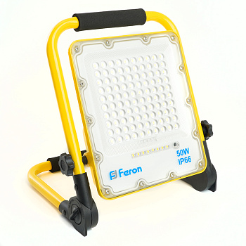Прожектор светодиодный переносной с зарядным устройством 50W, 10Ah 18650, 6400K, IP66, LL-951