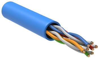ITK Витая пара U/UTP кат.5E 4х2х24AWG solid PVC синий (305м)