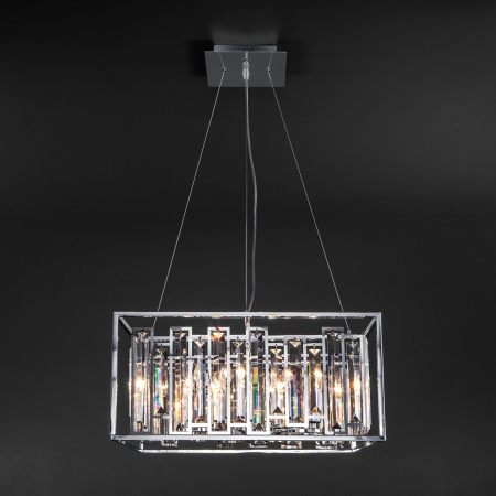 Подвесная люстра с хрусталем 6*E14 60Вт хром IP20 Cella (312/6 хром) Bogate's