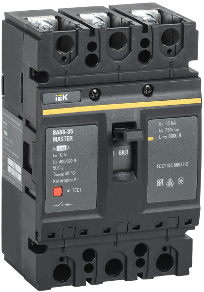 Выключатель автоматический ВА88-35 3П 100А 35кА MASTER IEK