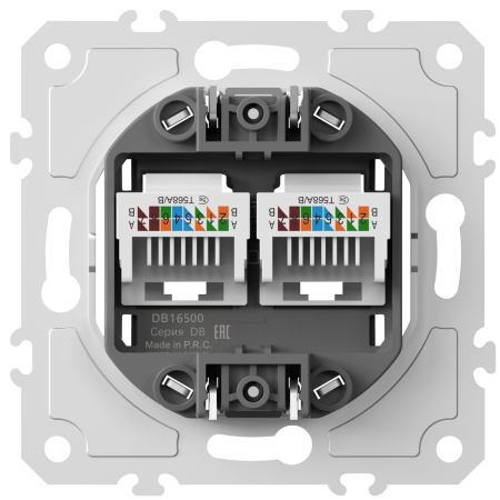 Donel механизм розетки RJ45 + RJ45 (двойная) cat.5/ClassE-8/8, серия DB