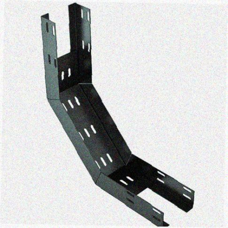 Лоток перфорированный КП 300х100-90 УТ1,5 для поворота трассы вверх на 90, оцинкованный лист S1,0