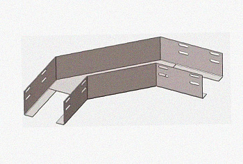 Лоток угловой замковый перфорированный КГЗ 200х60-90 УХЛ1 поворот на 90, оцинкованный лист S1,0
