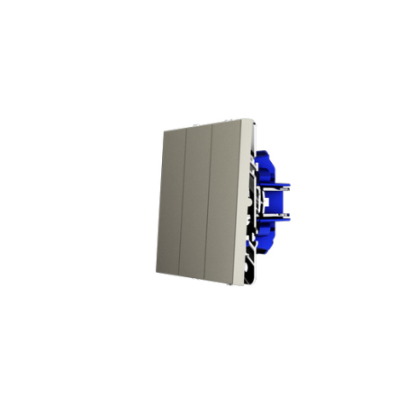 Выключатель встраиваемый Voltum S70 трехклавишный 10А, (шелк)