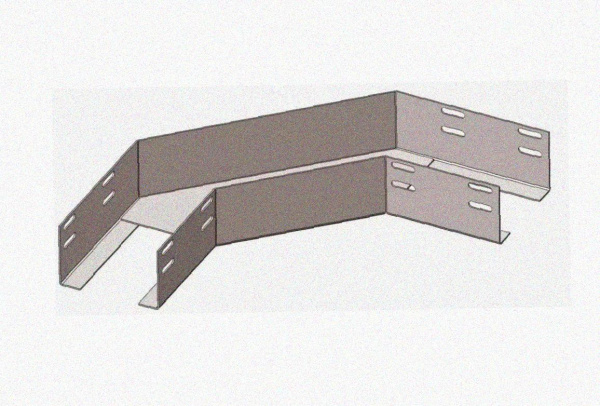Лоток угловой замковый перфорированный КГЗ 200х60-90 УХЛ1 поворот на 90, оцинкованный лист S1,0
