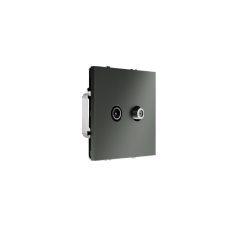 Розетка телевизионная встраиваемая Voltum S70 оконечная TV+SAT, (титан)