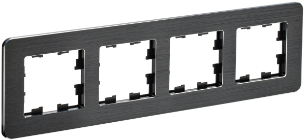 BRITE Рамка 4-мест. РУ-4-1-Бр металл черн. RE AL IEK