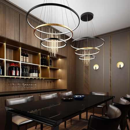 Подвесной св-к LED 4000K 113W 220V MONICA золотистый/стекло/металл ODEON LIGHT